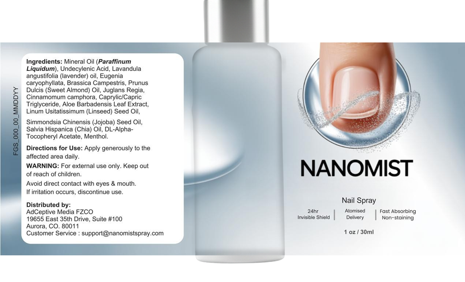 NANOMIST Bottle with label info